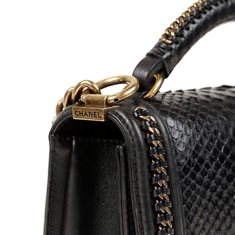 chanel le boy python skin|Chanel pebbly leather.